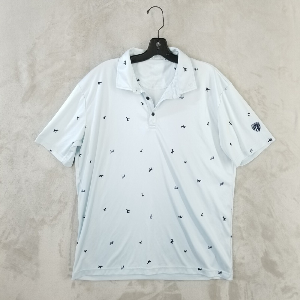 Swannies Shirt Men L GOAT 4 Way Stretch Golf Polo Performance Wicking Railside